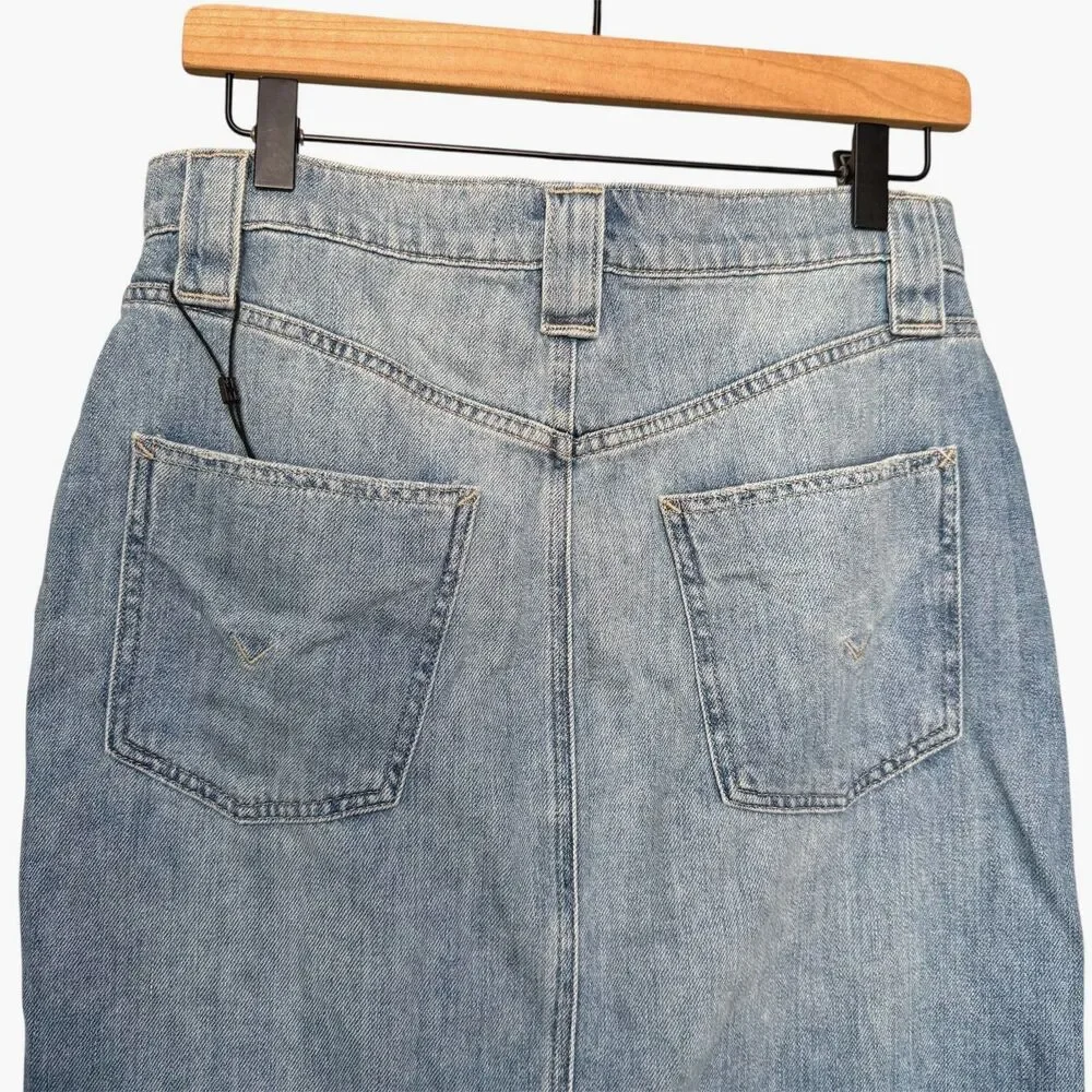 Hudson Jeans Midi Pencil Denim Skirt Light Wash Size 29 Button Front - Picture 8 of 10